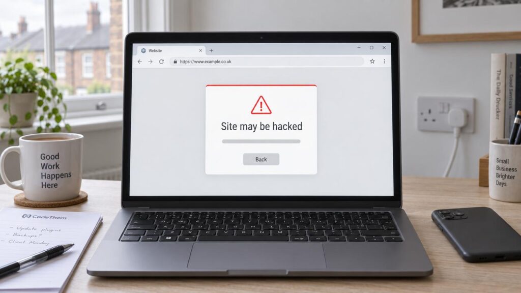 website malware removal service on a laptop screen